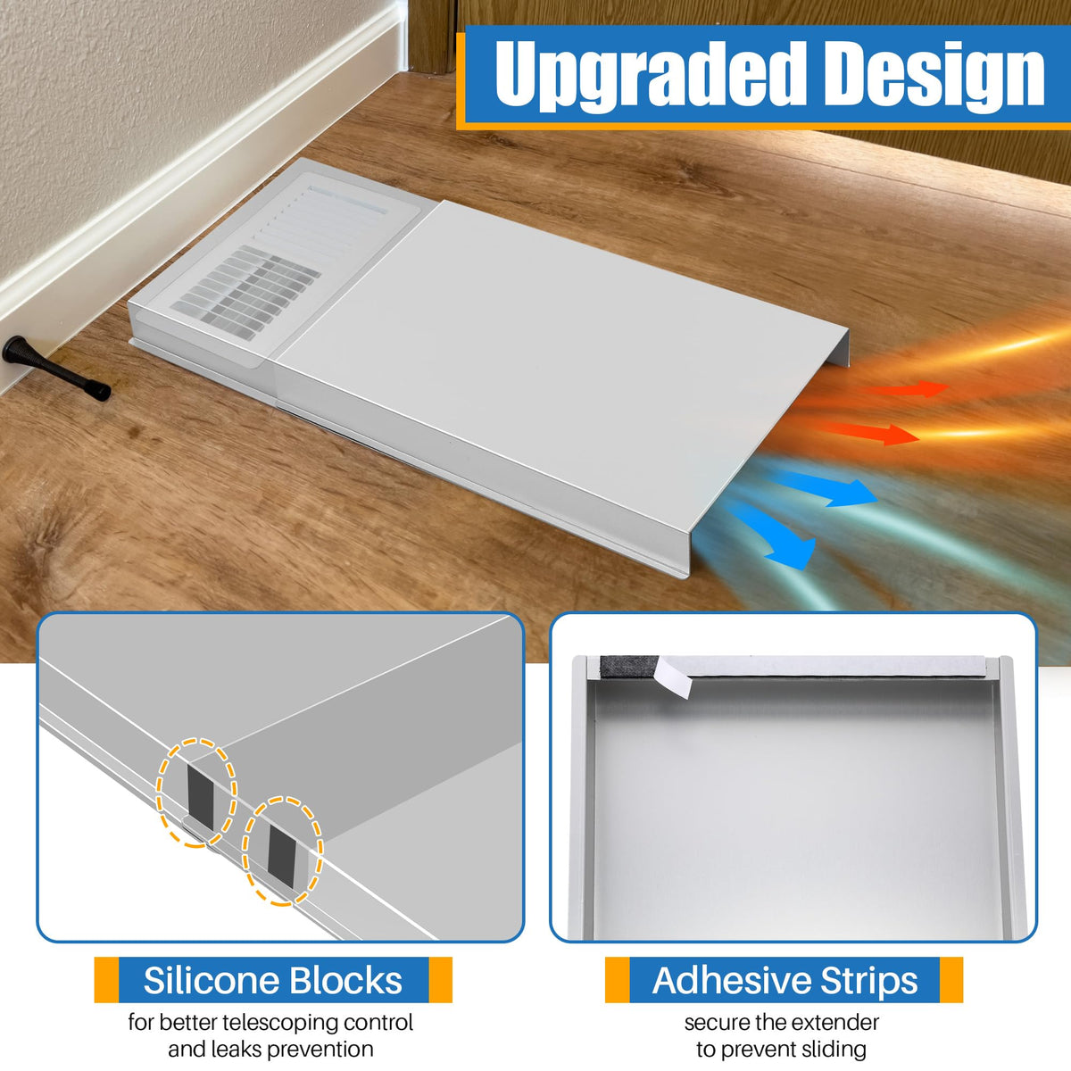 Dreyoo vent extender adhesive-strips secure the device in place.
