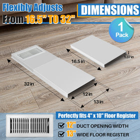 Dreyoo vent extender length demonstrates adjustable fit from 16.5 to 32 inches.