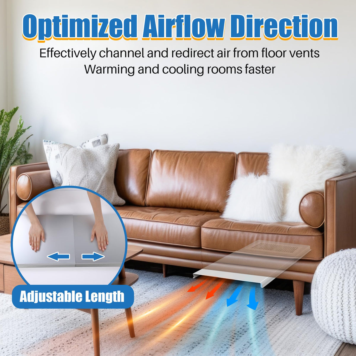 Dreyoo vent extender under-furniture-fit enables placement under sofas and beds.