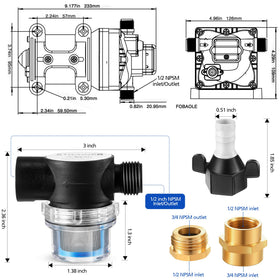 Dreyoo water pump strainer filter with 50 mesh screen protects against debris