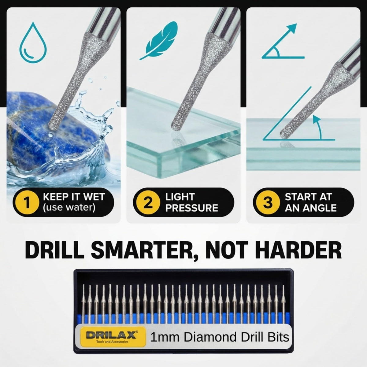 Drilax bits start easily with no wandering for stable drilling.