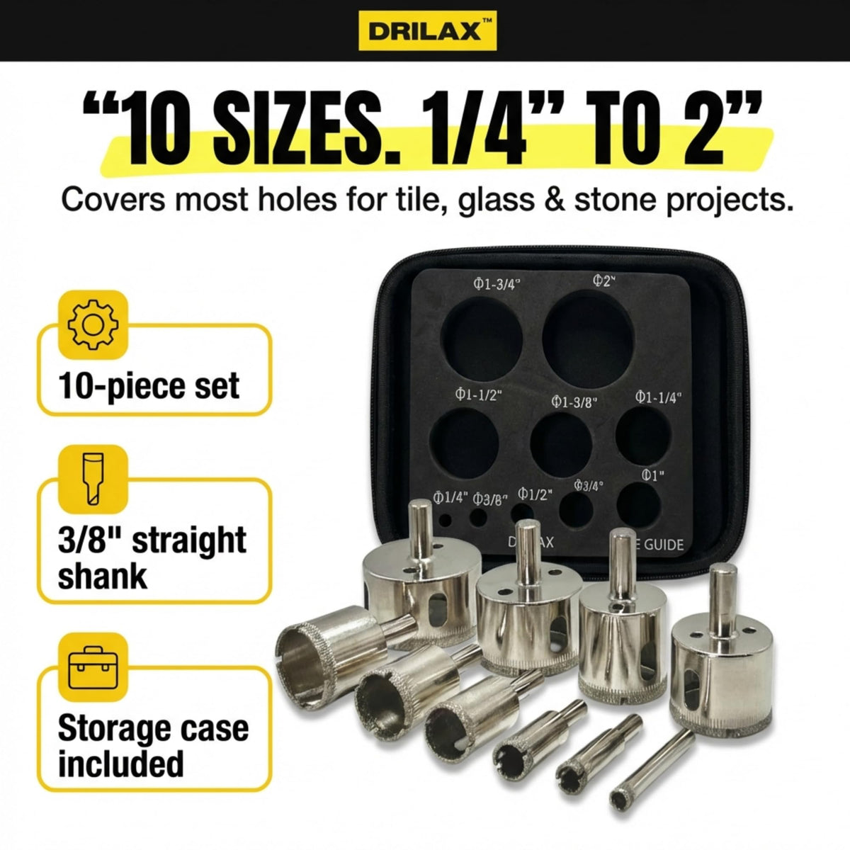 DRILAX diamond hole saw 1 inch for tile core cuts