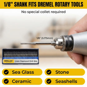 Drilax bit with 1/8 inch shank for Dremel and rotary tools.