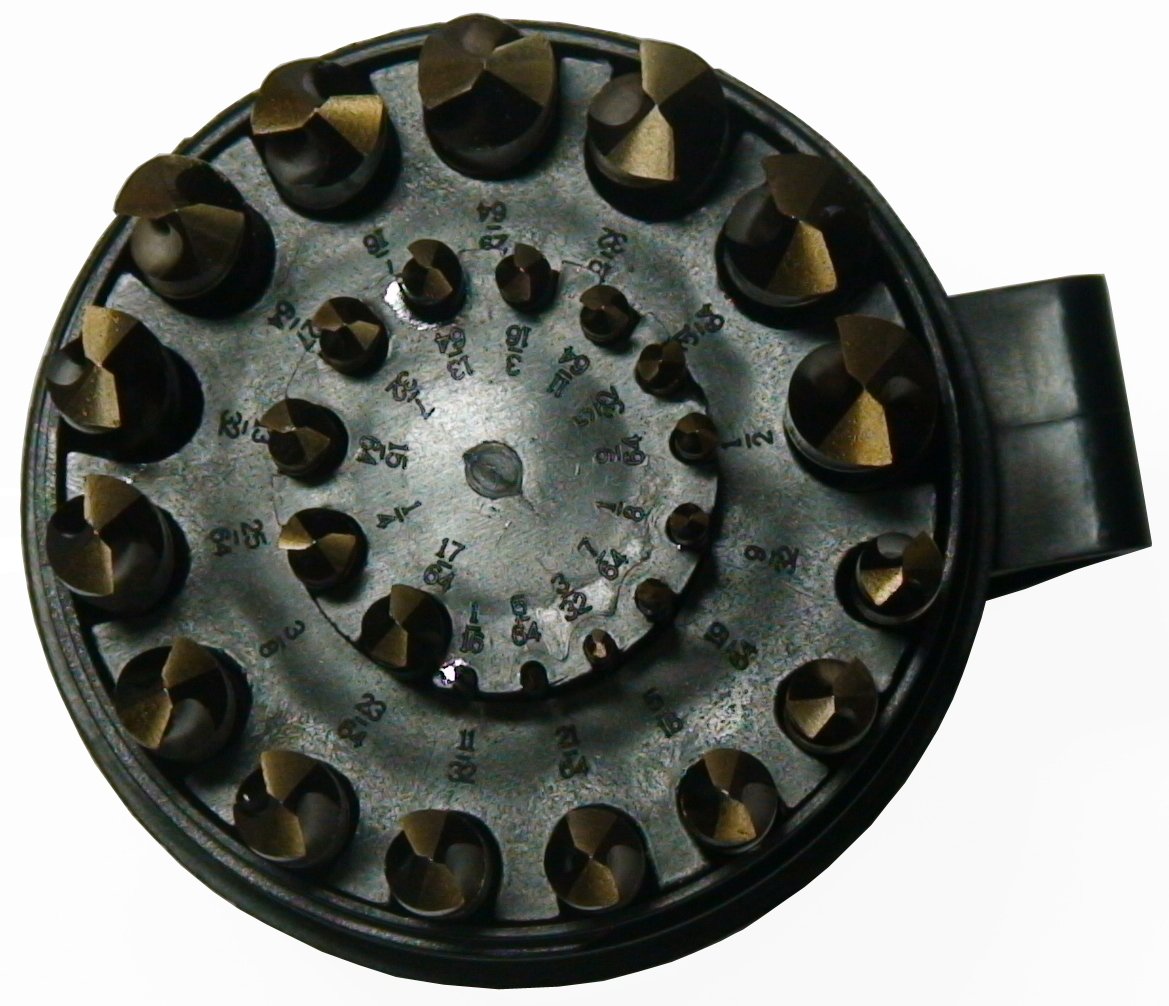 Cobalt bits with gold oxide finish reduce wear during tough drilling.