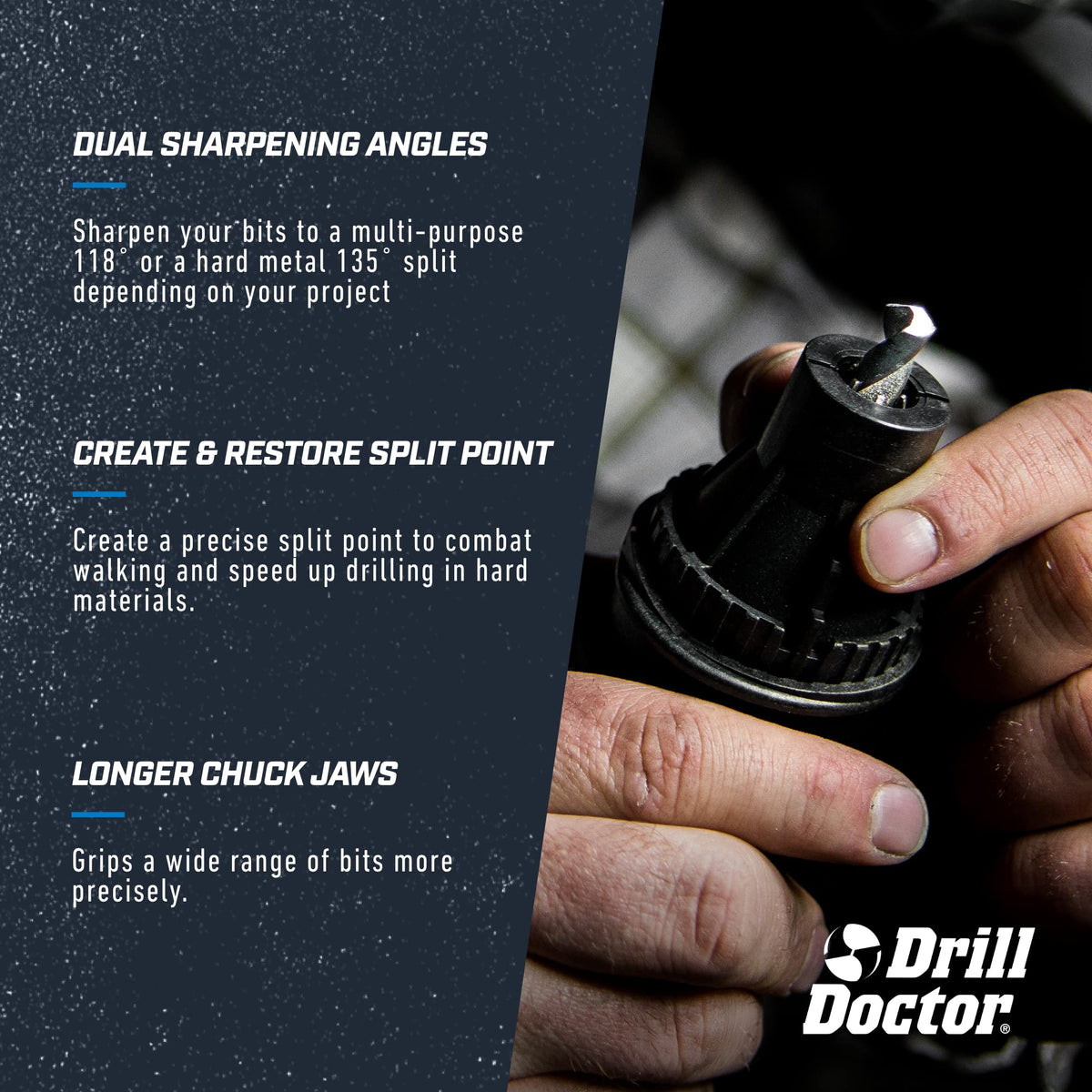 DD500X sharpening with split tip to boost cutting efficiency.