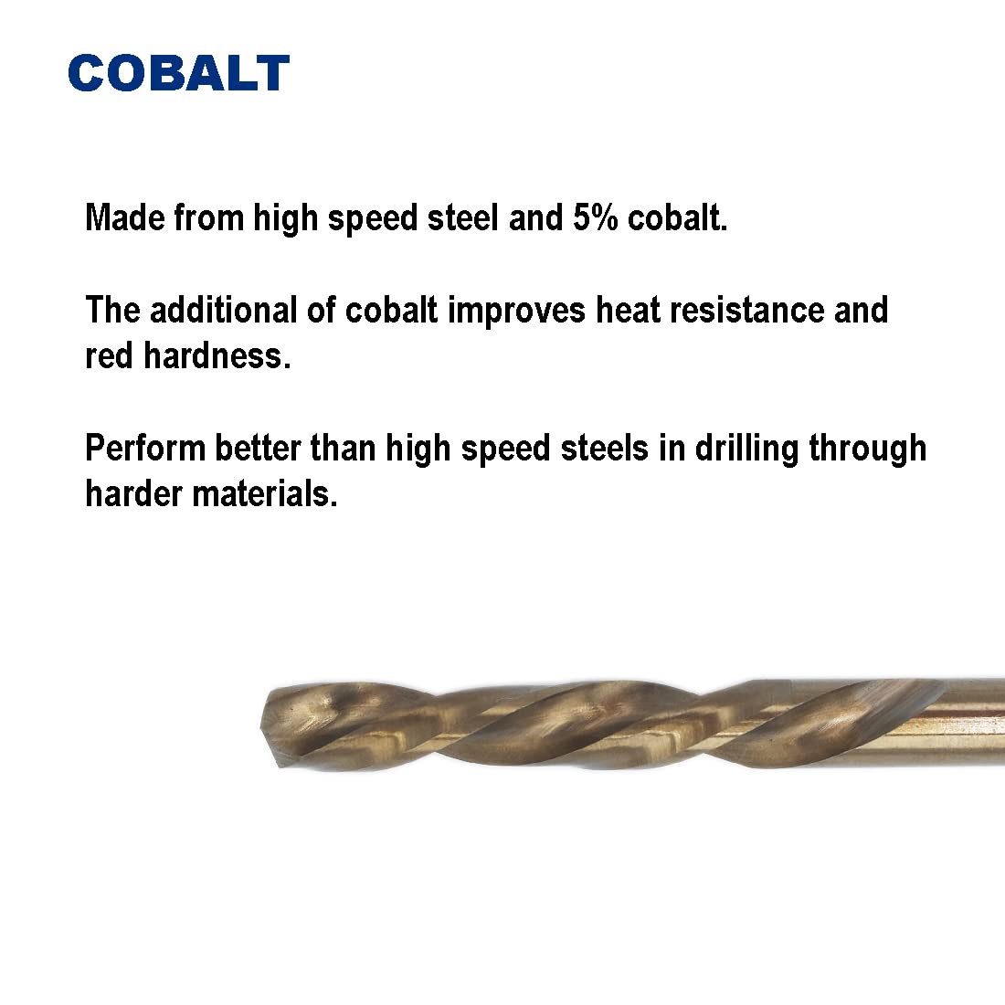 Drill Hulk 135-degree point design improves starting accuracy.