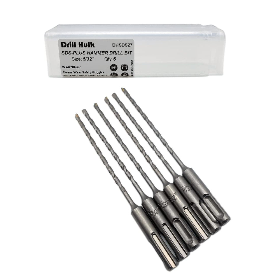 Drill Hulk 5-32 inch carbide-tipped SDS-Plus bit for efficient concrete drilling