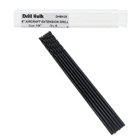 Drill Hulk aircraft extension 1/8 inch bit with 6 inch reach for deep drilling in metal, plastic, and wood