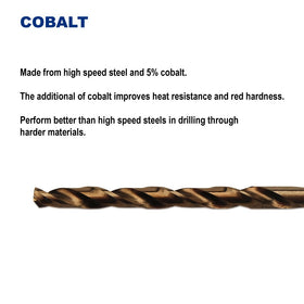 Drill Hulk cobalt bits remain sharp and can be repeatedly sharpened for extended use.
