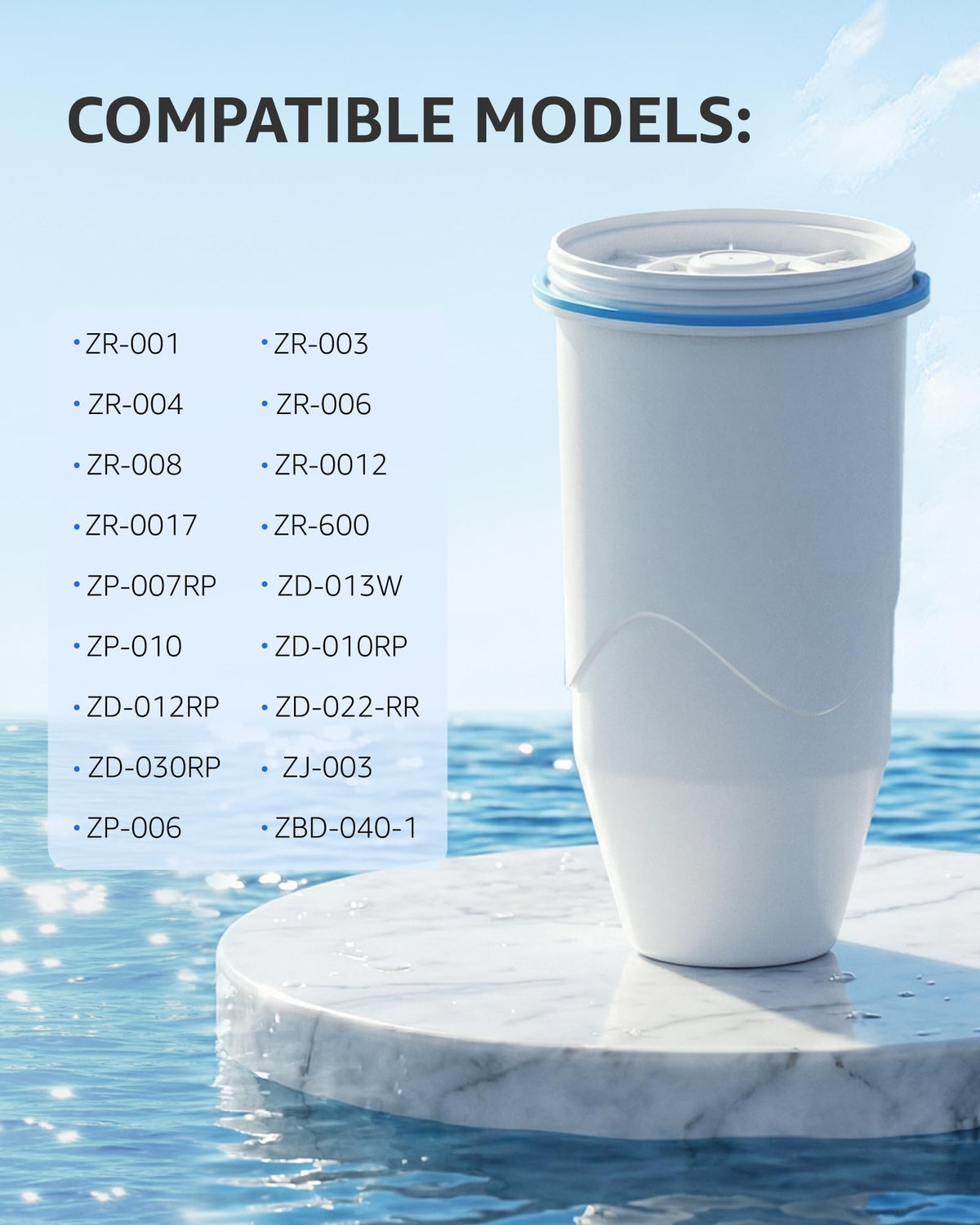 DrinkClear 5-stage filtration with carbon fiber reduces chlorine and impurities.