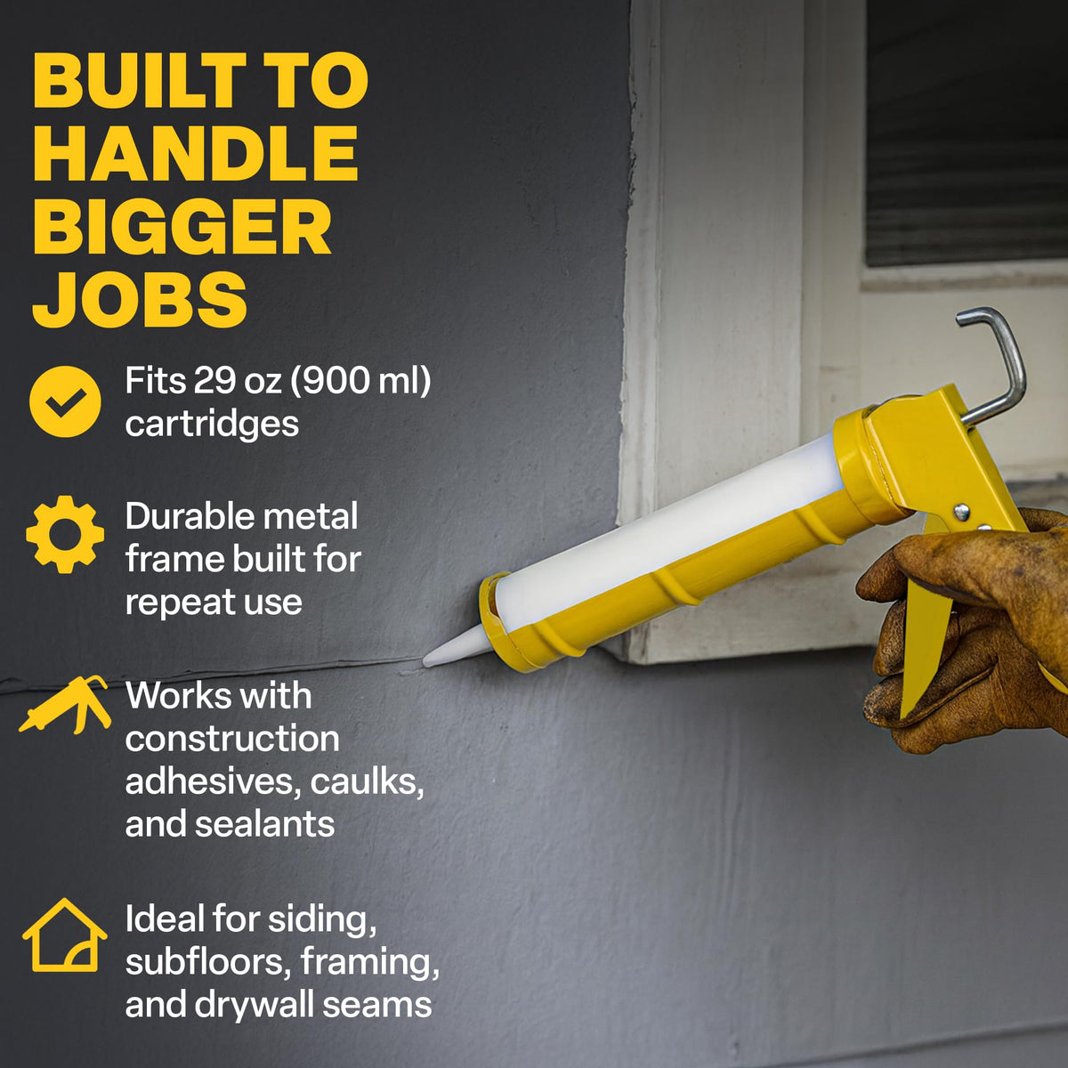 Dripless CR400 ladder hook supports elevated sealing tasks.