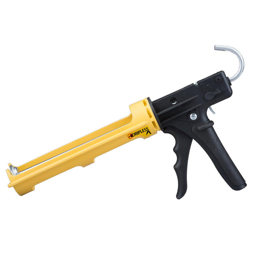 Dripless ETS3000 Ergotech handle for comfortable caulking control.
