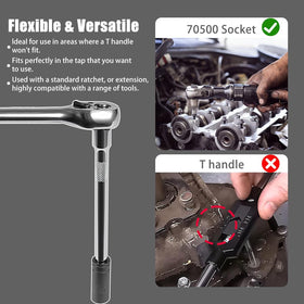 DRIVESTOR black coating protects sockets from wear during threading tasks.