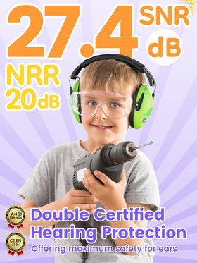 Dr.meter adjustable headband on a growing child for comfort.