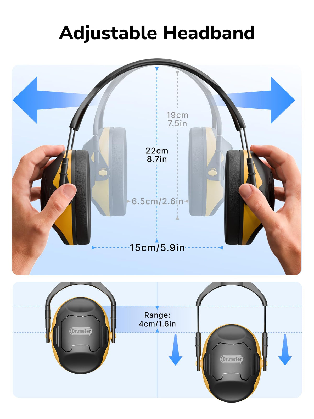 Dr.meter breathable headband keeps comfort during long wear.
