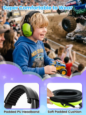 Adjustable headband fits children and adults for versatile protection.