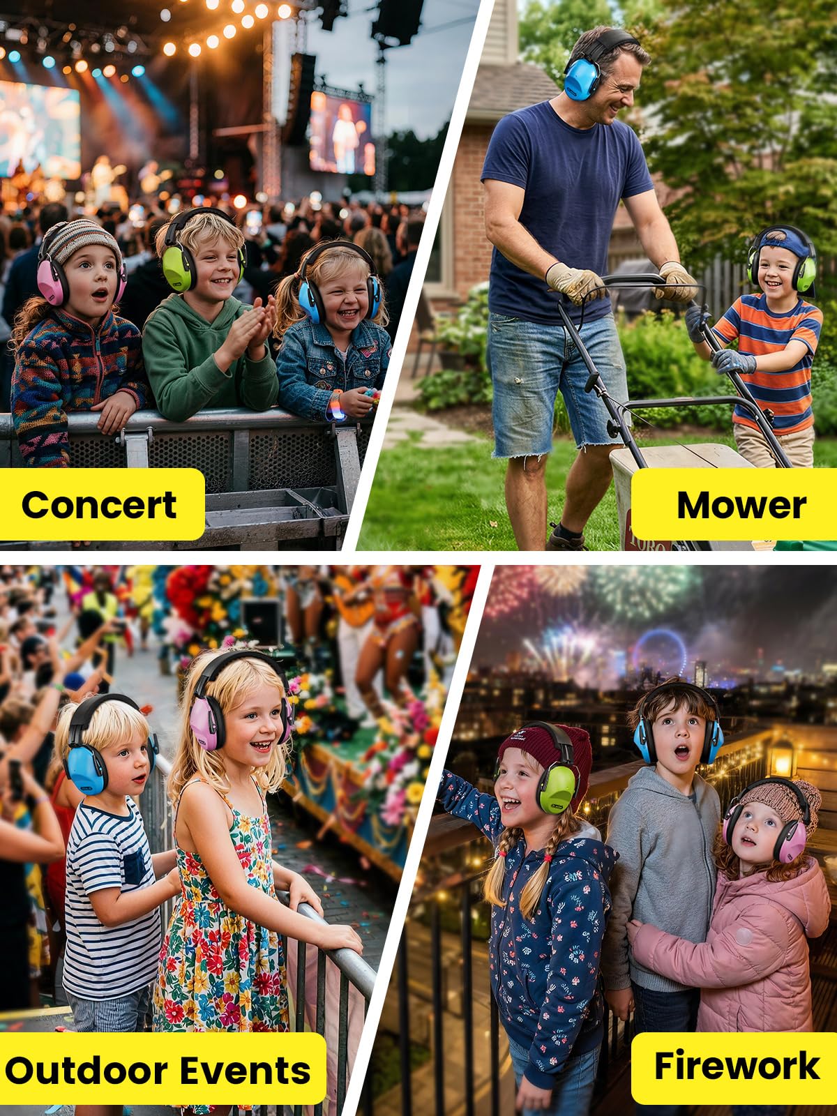 Dr.meter ear muffs protect hearing during noisy shows.