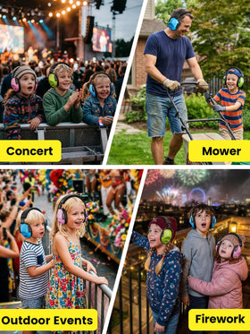 Dr.meter ear muffs protect hearing during noisy shows.