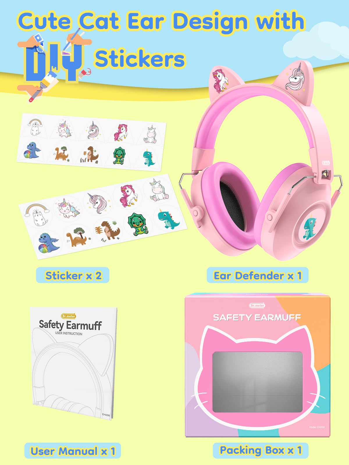 Dr.meter foldable ear defenders fit easily in bags for on-the-go use