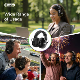 Dr.meter ear muffs ANSI and CE certified for safety standards.
