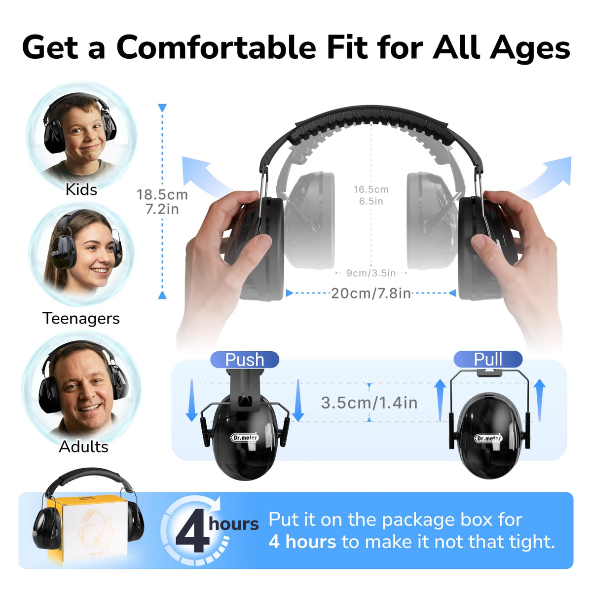 Dr.meter ear muffs suitable for hunting and shooting ranges.
