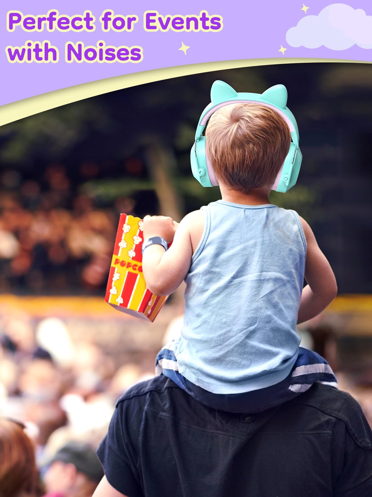 Dr.meter kid wearing earmuffs during fireworks demonstrates hearing protection