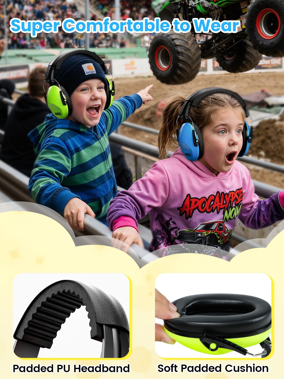Dr.meter Kids Ear Muffs adjustable headband fits growing children.