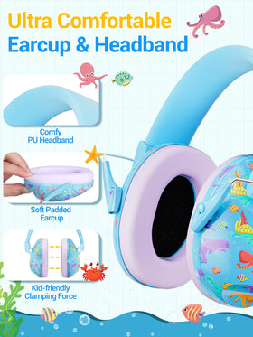 Dr.meter noise-cancelling kids headphones with 27.4 dB SNR for safer listening.