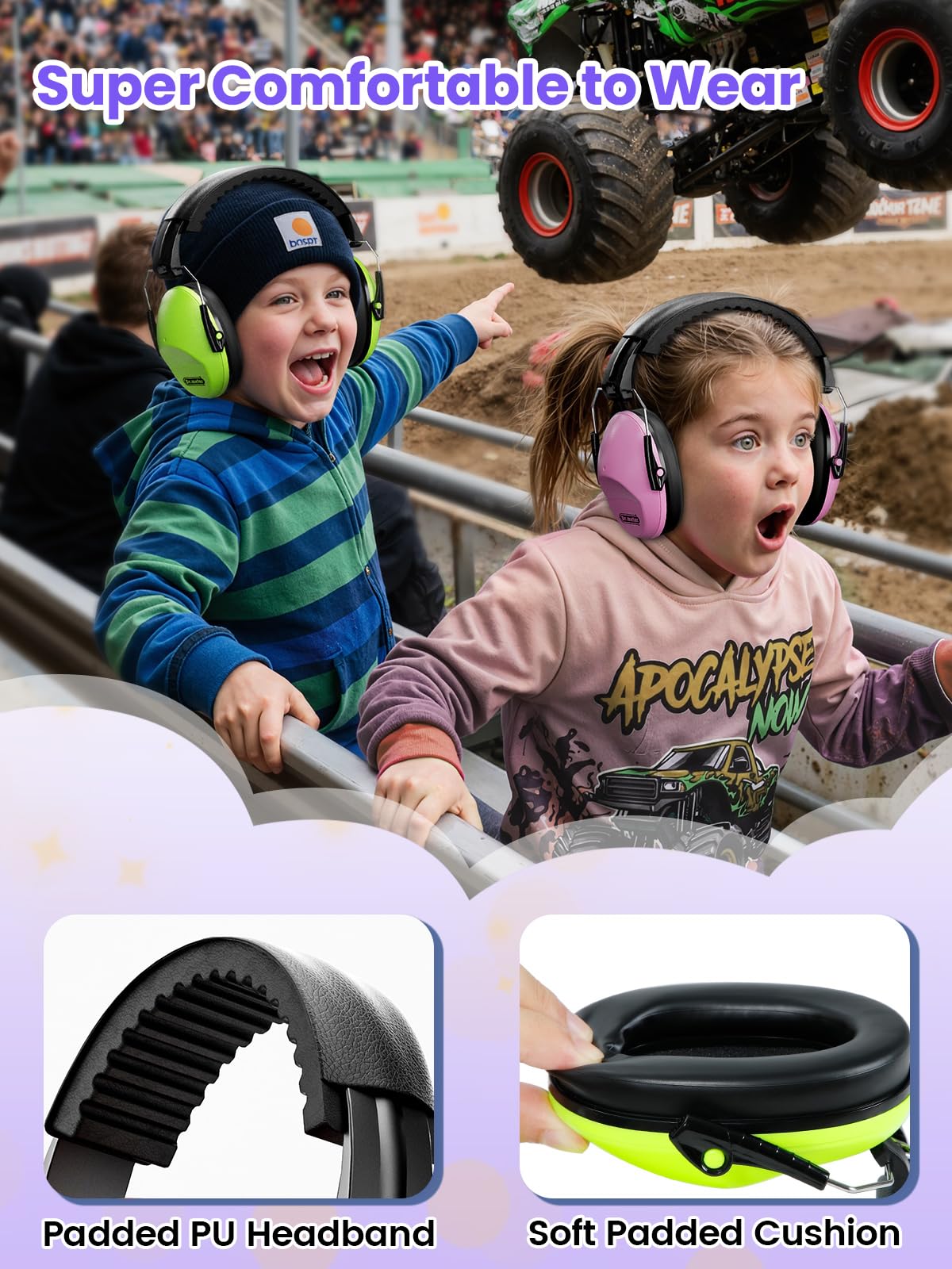 Dr.meter kids headphones in use during a concert for protection.