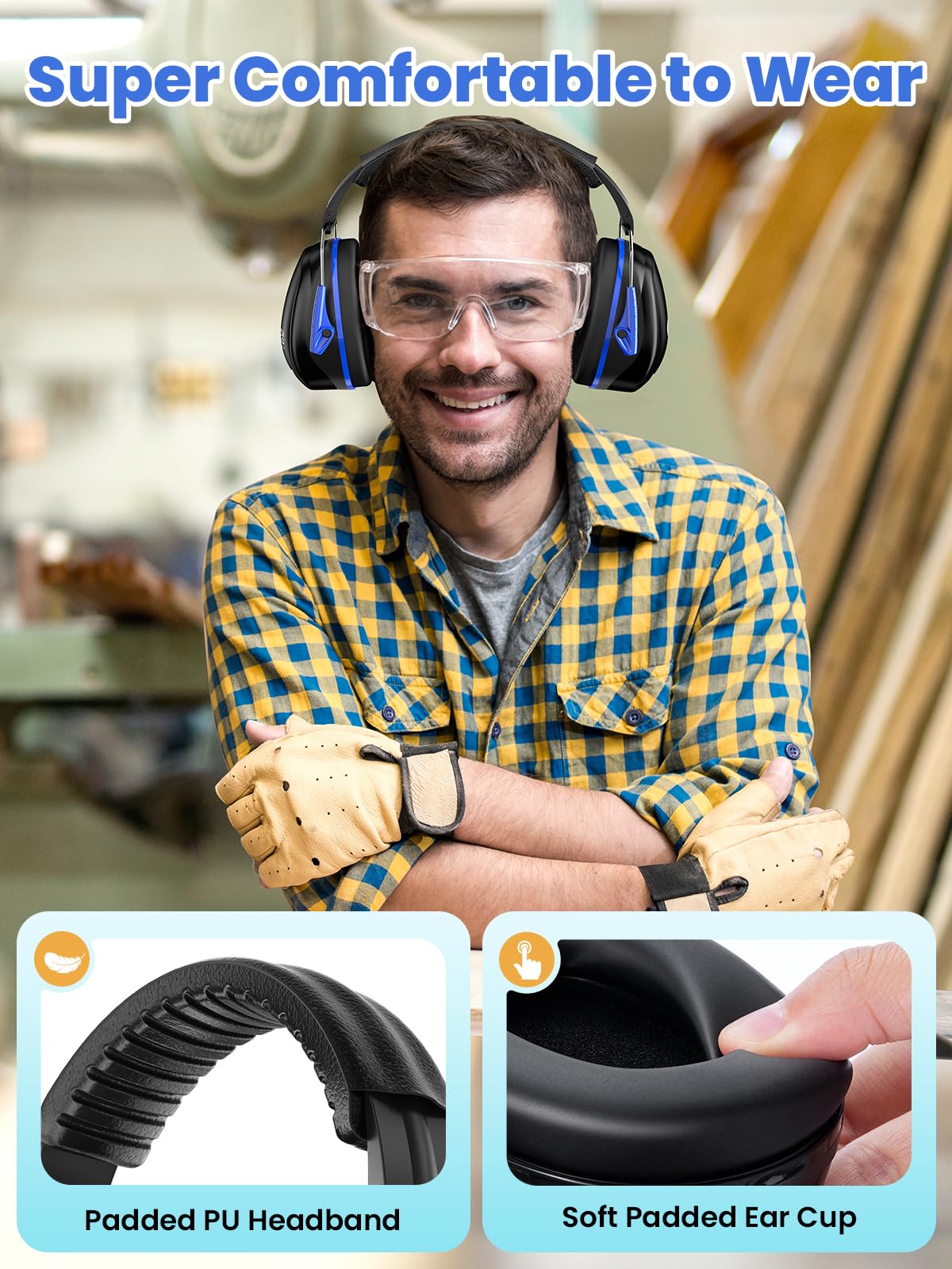 Dr.meter adjustable headband on ear muffs ensures a custom, secure fit.