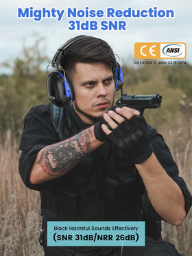 Dr.meter in use at range demonstrating protective listening features.