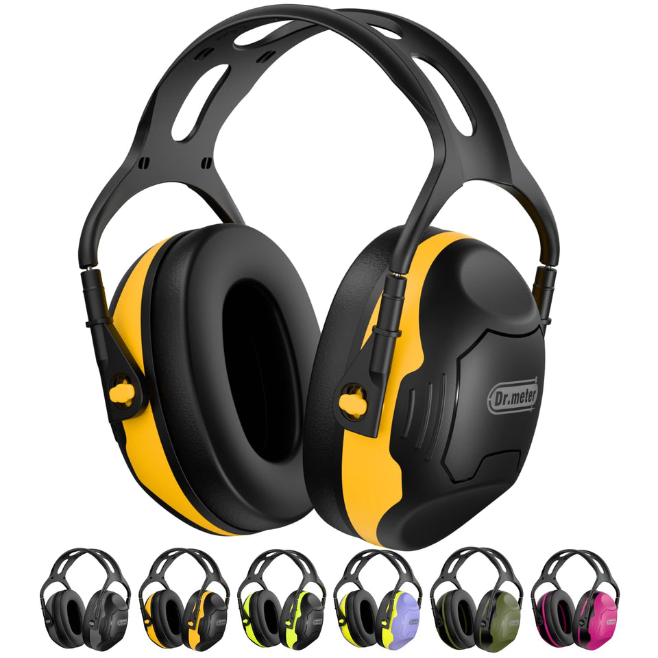 Dr.meter noise reduction earmuffs with memory foam for all day comfort.