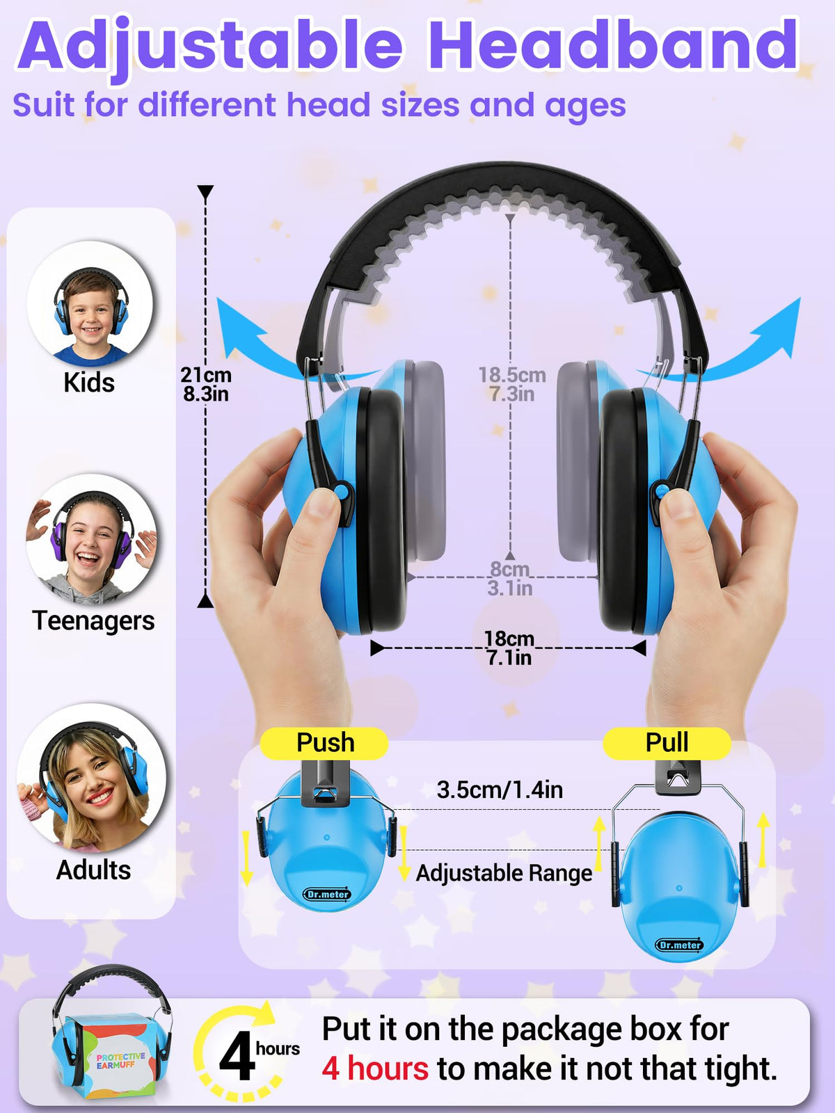 Dr.meter SNR 27.4dB noise reduction shields ears during loud events.