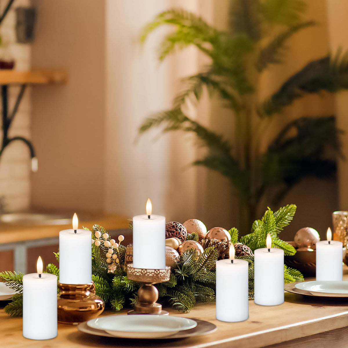 DRomance real-wax candles in a six-pack offer elegant look and long battery life.