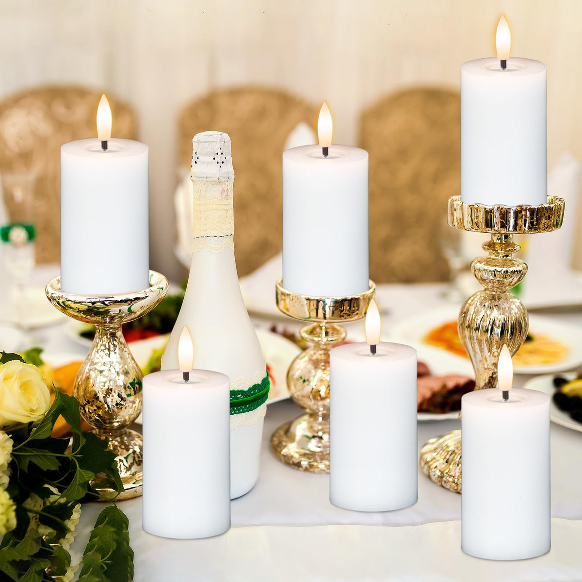 DRomance 10-key remote controls multiple flameless candles easily for hassle-free ambience.