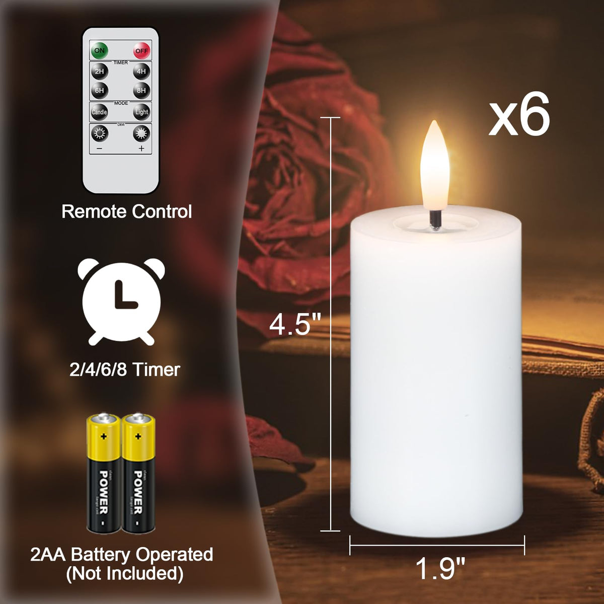 DRomance table-top candle glows warmly, perfect for cozy indoor ambiance.