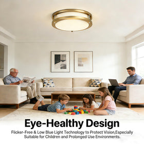 Drosbey bathroom ceiling light offers broad, evenly distributed illumination.
