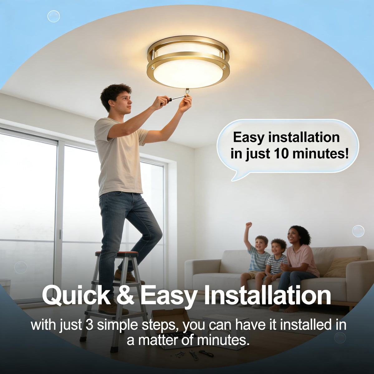 Drosbey bedroom daylight ceiling light delivers a 5000K natural glow.