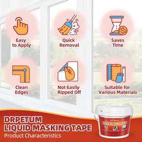 DrPetum masking liquid tape 1-quart kit with brush included for DIY projects