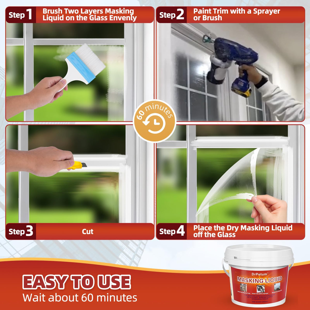 DrPetum masking liquid tape applied with brush demonstrates precise edge protection