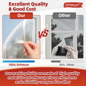 DrPetum masking liquid tape peeling off cleanly from glass without residue