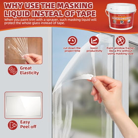 DrPetum masking liquid tape used with a spray gun for even coverage on glass