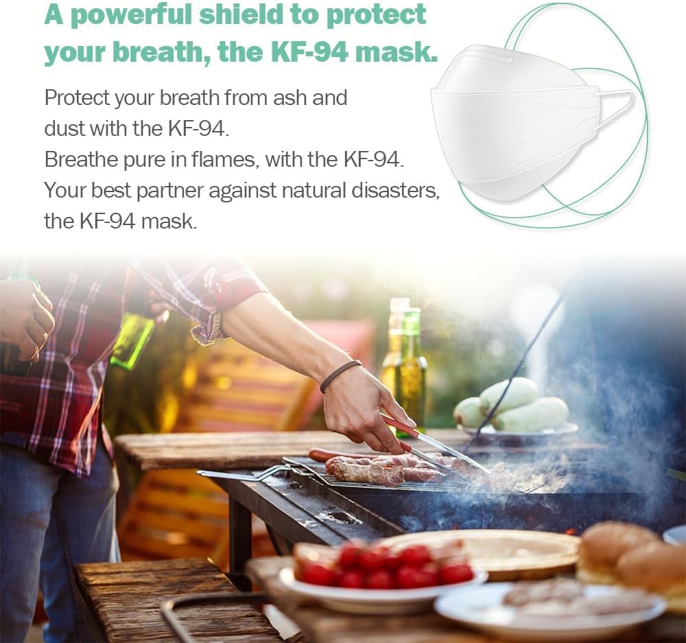 Dr.Puri KF94 quad-layer filtration shields against oil-based ash particles