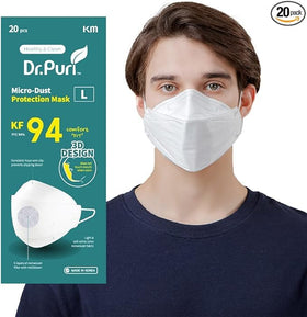 Dr.Puri KF94 packaging open-case shows on-the-go protection