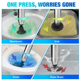 DrSnake air drain blaster gun shows real-time pressure to guide safe unclogging