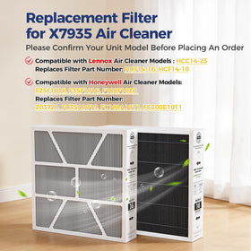 Drupany Lennox X7935 compatibility label shows a precise fit.