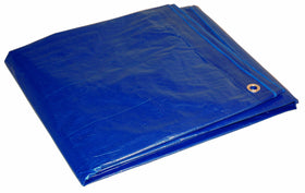 Dry Top blue tarp 20x30 detail shows durable weave for weatherproofing.