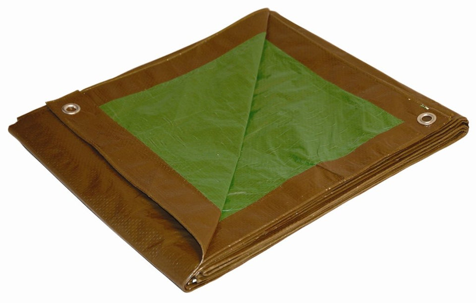 Dry Top tarp 16x20 in brown and green provides durable outdoor protection.