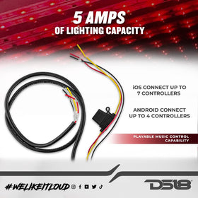 DS18 Audio LED-BTC compatible with iOS and Android devices for easy control.