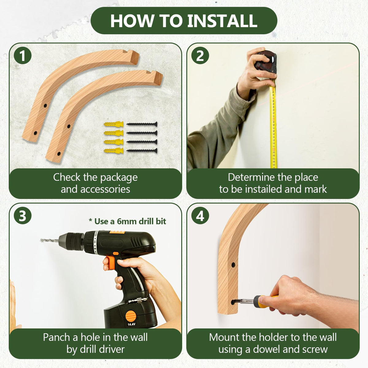 DSJIFGEW curved-tip design keeps items stable while decorating walls.